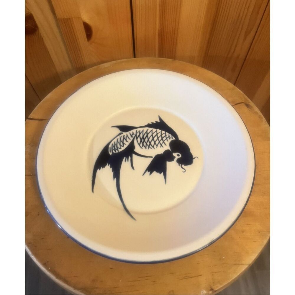 CHINESE KOI METAL ENAMEL BUTTERFLY BRAND PLATE (6097)